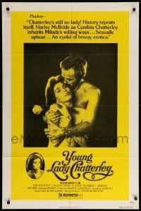 9p993 YOUNG LADY CHATTERLEY 1sh '77 Harlee McBride, Peter Ratray, romantic image!