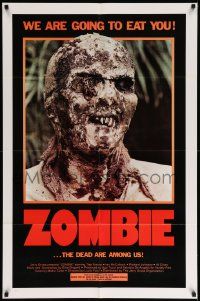 9p998 ZOMBIE 1sh '80 Zombi 2, Lucio Fulci classic, gross c/u of undead, we are going to eat you!