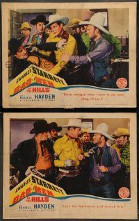 9r862 BAD MEN OF THE HILLS 2 LCs '42 Charles Starrett & Russell Hayden are bad news for bad men!