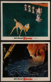 9r865 BAMBI 2 LCs R66 Walt Disney cartoon deer classic, opossum family, river scene!
