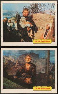 9r877 BIG FISHERMAN 2 LCs '59 great images of Howard Keel, directed by Frank Borzage!