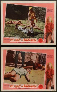 9r931 IT'S HOT IN PARADISE 2 LCs '62 girls in bikini, topless girl wearing lei, cool sexy images!