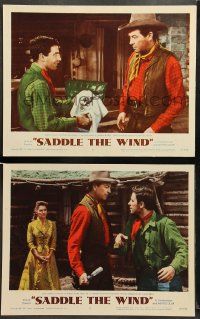 9r978 SADDLE THE WIND 2 LCs '57 cowboy John Cassavetes, Robert Taylor & Julie London!
