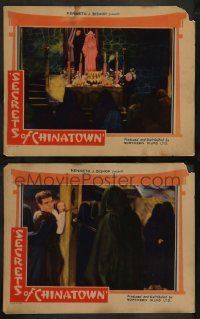 9r979 SECRETS OF CHINATOWN 2 LCs '35 Nick Stuart, Lucile Browne, Fred C. Newmeyer mystery thriller!