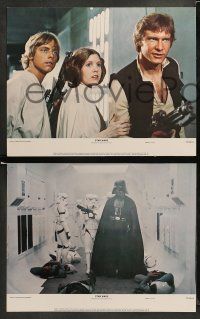 9r840 STAR WARS 3 color 11x14 stills '77 George Lucas classic epic, Luke, Leia, Han, Darth Vader!