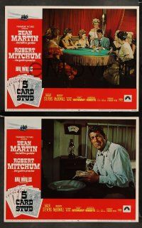 9r025 5 CARD STUD 8 LCs '68 cowboys Dean Martin & Robert Mitchum gamble at poker!