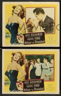 9r037 AFFAIR IN TRINIDAD 8 LCs '52 great images of sexiest Rita Hayworth & Glenn Ford!