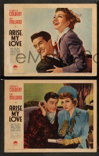 9r063 ARISE MY LOVE 8 LCs '40 gorgeous Claudette Colbert with Ray Milland & Walter Abel!