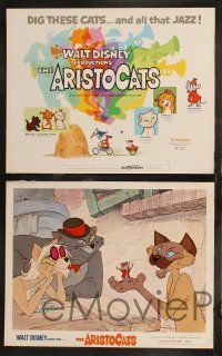 9r010 ARISTOCATS 9 LCs '71 Walt Disney feline jazz musical cartoon, great colorful images!