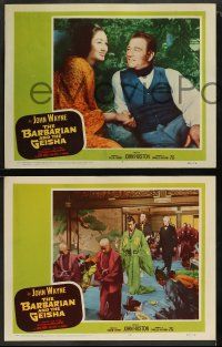 9r764 BARBARIAN & THE GEISHA 3 LCs '58 directed by John Huston, John Wayne & sexy Eiko Ando!