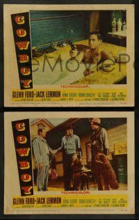 9r678 COWBOY 4 LCs '58 Anna Kashfi, Glenn Ford & Jack Lemmon, epic of the real American!
