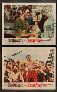 9r182 CRIMSON PIRATE 8 LCs '52 great images of Burt Lancaster, Nick Cravat & Eva Bartok!
