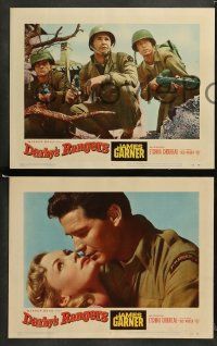 9r188 DARBY'S RANGERS 8 LCs '58 James Garner between two soldiers, all holding guns!