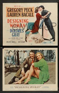 9r196 DESIGNING WOMAN 8 LCs '57 great images of Gregory Peck & sexy Lauren Bacall!