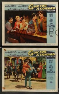 9r542 GUN FOR A COWARD 7 LCs '56 cowboys Fred MacMurray & Dean Stockwell in action!