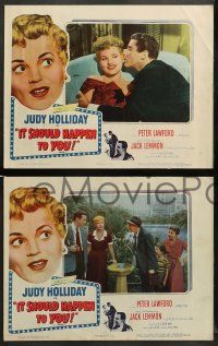 9r294 IT SHOULD HAPPEN TO YOU 8 LCs '54 Jack Lemmon doesn't understand why Judy Holliday wants fame