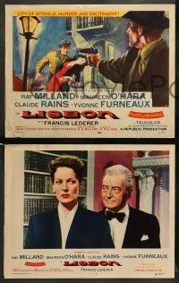 9r338 LISBON 8 LCs '56 Ray Milland & Maureen O'Hara in the city of intrigue & murder!