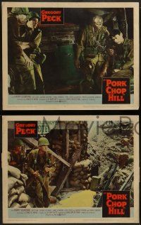9r715 PORK CHOP HILL 4 LCs '59 Lewis Milestone directed, images of Korean War soldier Gregory Peck!