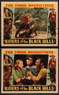 9r822 RIDERS OF THE BLACK HILLS 3 LCs '38 3 Mesquiteers, Bob Livingston, Crash Corrigan, Terhune!