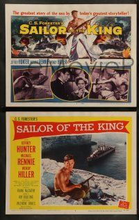 9r432 SAILOR OF THE KING 8 LCs '53 Roy Boulting, Jeff Hunter & Michael Rennie in the Navy!