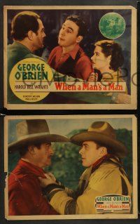 9r498 WHEN A MAN'S A MAN 8 LCs '35 George O'Brien, written by Harold Bell Wright!