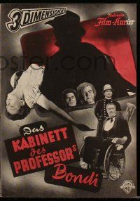 9s329 HOUSE OF WAX 3D Austrian program '53 Vincent Price, Charles Bronson, different images!