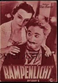 9s347 LIMELIGHT Austrian program '54 aging Charlie Chaplin & pretty young Claire Bloom, different!