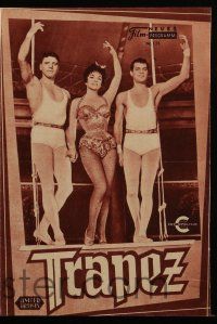 9s439 TRAPEZE Austrian program '56 Burt Lancaster, Gina Lollobrigida & Tony Curtis, different!