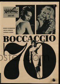 9s470 BOCCACCIO '70 East German program '65 Loren, Ekberg, Schneider, Fellini, De Sica, Visconti!