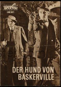 9s495 HOUND OF THE BASKERVILLES East German program '64 Peter Cushing as Sherlock, different!