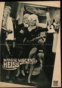 9s534 SOME LIKE IT HOT East German program '68 Marilyn Monroe, Tony Curtis & Lemmon, different!