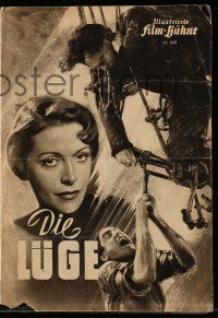 9s178 DIE LUGE German program '50 Gustav Frohlich's The Lie, Otto Gebuhr, Sybille Schmitz, Borchers