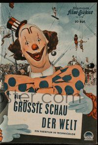 9s673 GREATEST SHOW ON EARTH German program R60s Cecil B. DeMille, great different circus images!