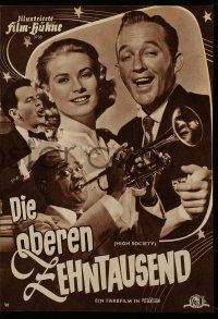 9s686 HIGH SOCIETY Film Buhne German program '57 Grace Kelly, Sinatra, Crosby & Satchmo, different!