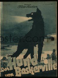9s026 HOUND OF THE BASKERVILLES German program '29 Carlyle Blackwell as silent Sherlock Holmes!