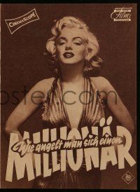 9s693 HOW TO MARRY A MILLIONAIRE German program '54 Marilyn Monroe, Grable & Bacall, different!