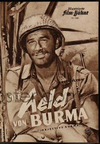 9s791 OBJECTIVE BURMA German program '52 different images of Errol Flynn in World War II!