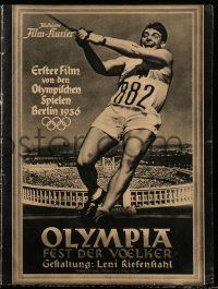 9s147 OLYMPIAD German program '38 Leni Riefenstahl's 1936 Berlin Olympics documentary!