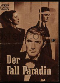 9s806 PARADINE CASE German program '52 Alfred Hitchcock, Gregory Peck, Ann Todd, Valli, different!