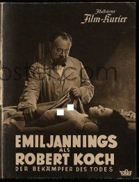 9s149 ROBERT KOCH, DER BEKAMPFER DES TODES German program '39 Emil Jannings with nude corpse!