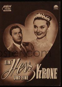 9s849 ROMAN HOLIDAY German program '53 different images of Audrey Hepburn & Gregory Peck