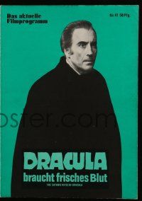 9s859 SATANIC RITES OF DRACULA German program '73 different images of vampire Christopher Lee!