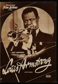 9s860 SATCHMO THE GREAT German program '57 different images of Louis Armstrong w/trumpet & singing!