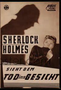 9s879 SHERLOCK HOLMES SIEHT DEM TOD INS GESICHT German program '58 Basil Rathbone, different!