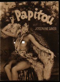 9s045 SIREN OF THE TROPICS German program '27 half-naked Josephine Baker on tropical island, rare!
