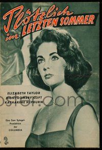 9s901 SUDDENLY, LAST SUMMER German program '60 different images of sexy Elizabeth Taylor & Clift!