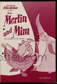 9s908 SWORD IN THE STONE German program '64 Disney's cartoon story of young King Arthur & Merlin!
