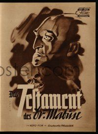 9s928 TESTAMENT OF DR. MABUSE Das Neue German program 1951 Fritz Lang classic, cool Hempel art!