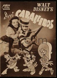9s935 THREE CABALLEROS German program '54 different images of Donald Duck, Panchito & Joe Carioca!