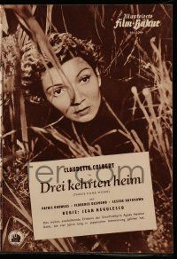 9s936 THREE CAME HOME German program '51 different images of Claudette Colbert & Patric Knowles!